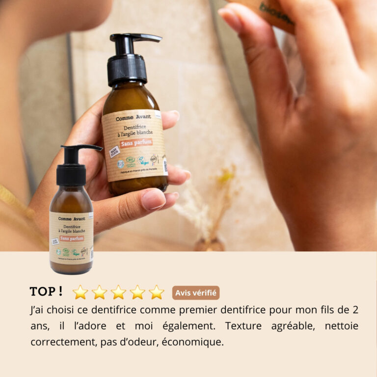 Comme Avant - Dentifrice en pâte à l'argile blanche - Version 2 – 1 recharge de dentifrice - 180ml