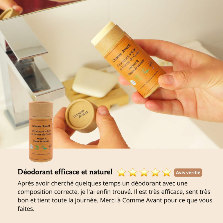 Comme Avant - Déodorant solide abricot & fleurs de cerisier - Version 3 – Lot de 2 recharges