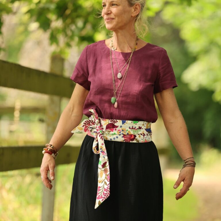 Quintessence - Blouse Emeline en lin Lie de vin – XXL
