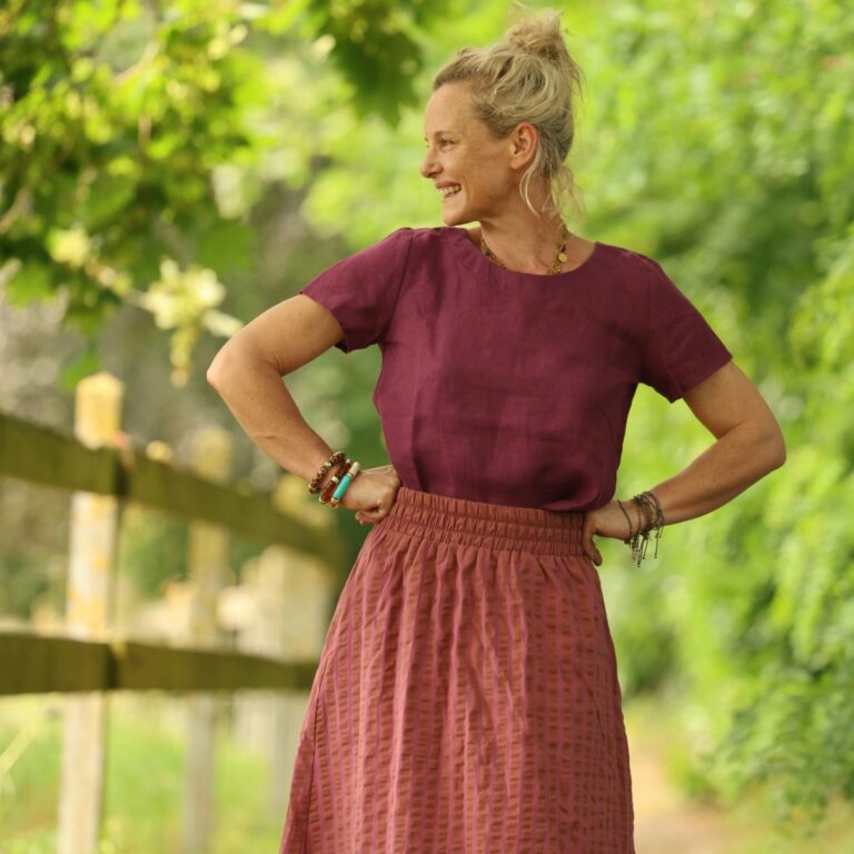 Quintessence - Blouse Emeline en lin Lie de vin – XXL