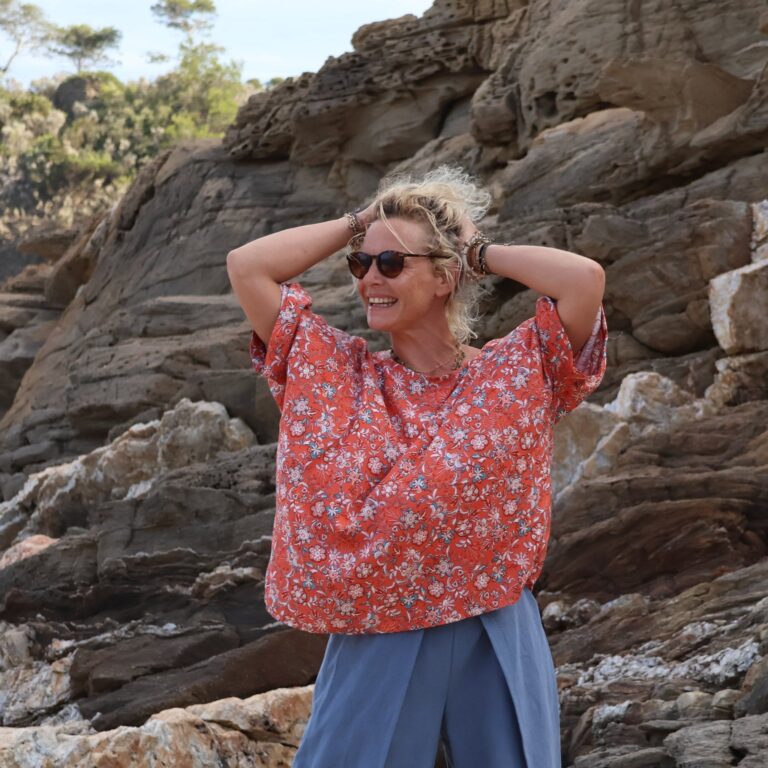 Quintessence - Blouse Nao - viscose bouquet grenadine – Taille unique