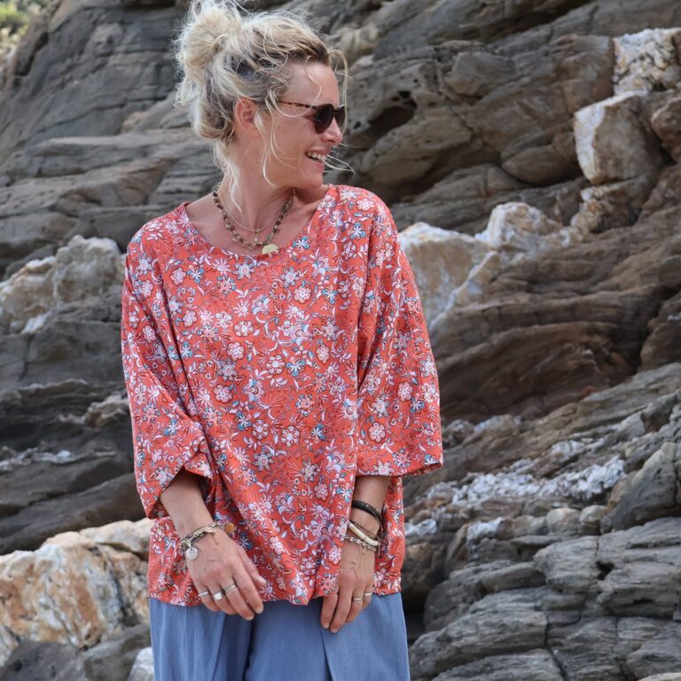 Quintessence - Blouse Nao - viscose bouquet grenadine – Taille unique