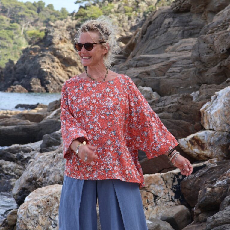 Quintessence - Blouse Nao - viscose bouquet grenadine – Taille unique