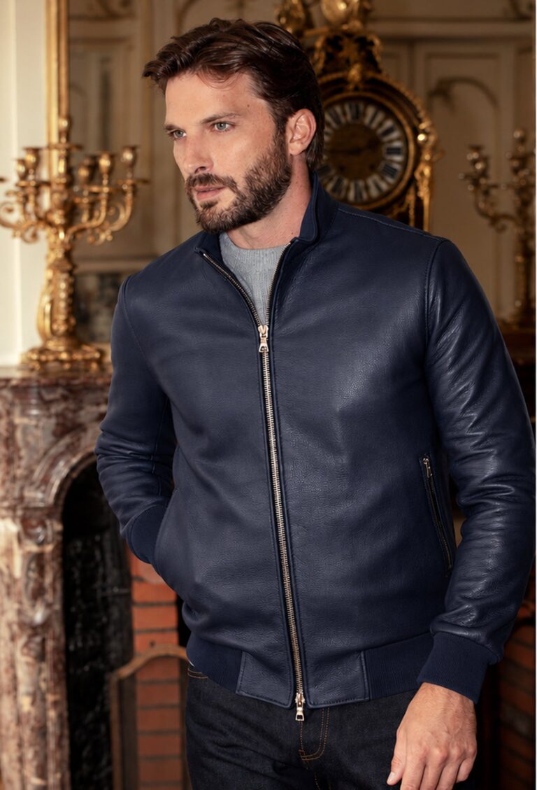 Atelier Bertrand - Blouson Bomber Col Montant En Cuir – 46 / Cerf - Chocolat