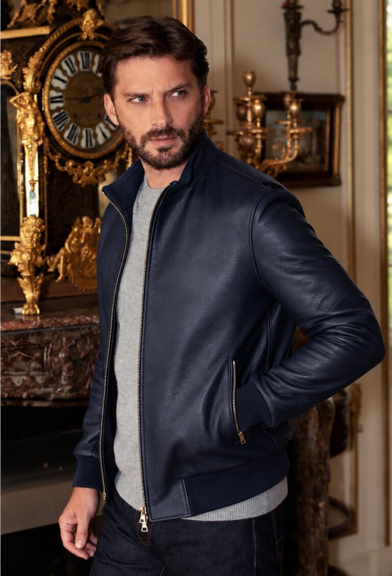 Atelier Bertrand - Blouson Bomber Col Montant En Cuir – 46 / Cerf - Chocolat