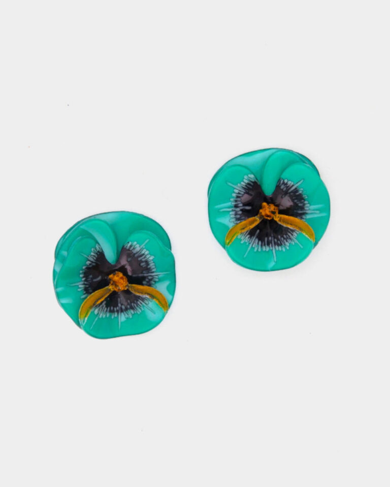 Ciléa Paris - Boucles d'oreilles courtes Pensée - Petit – Rouge / Dormeuse (Oreilles percées)