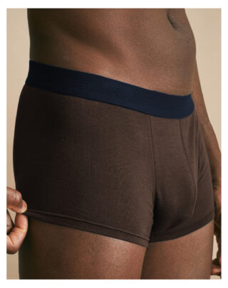 Boxer court en Coton BIO – Marron Café par la marque Maison Lemahieu Maison Lemahieu - Boxer court en Coton BIO – Marron Café