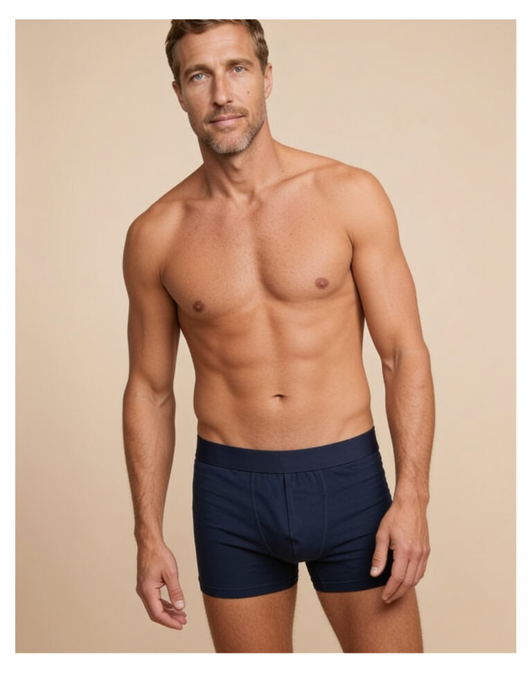 Maison Lemahieu - Boxer en Coton BIO - Mi Long - Bleu Minuit – 2XL