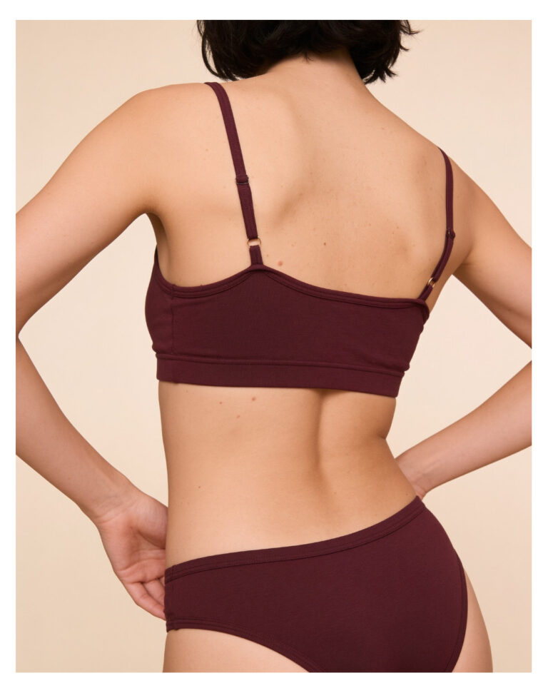 Maison Lemahieu - Brassière coton modal - Rouge Bordeaux – 2XL