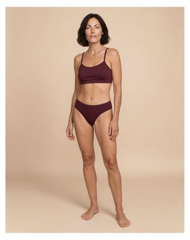 Maison Lemahieu - Brassière coton modal - Rouge Bordeaux – 2XL