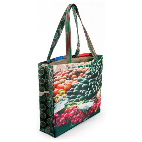 MARON BOUILLIE - Sac Cabas du marché "Aubergines – Courgettes"