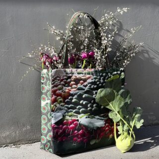 Maron Bouillie - Sac Cabas du marché « Aubergines – Courgettes »