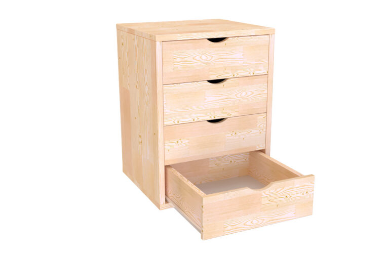 ABC MEUBLES - Caisson à tiroirs 4 en bois massif