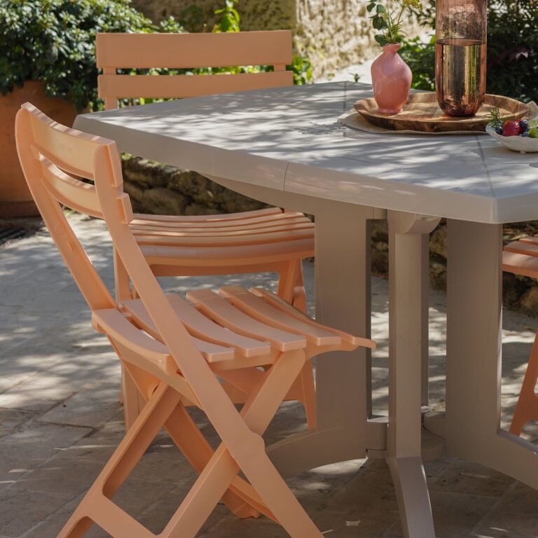 Grosfillex B2C - Chaise de jardin pliante Miami – Sorbet melon