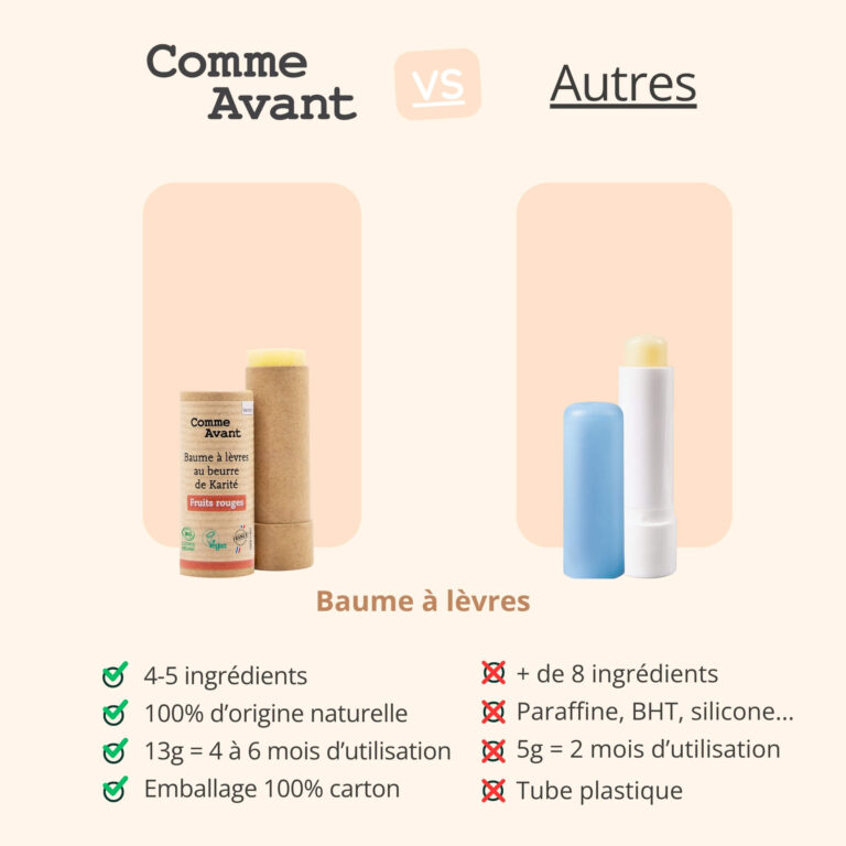 Comme Avant - Baume à lèvres au beurre de karité - Version 2 – 1 baume à lèvres - 15g / Menthe