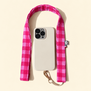 Cordon de téléphone Vichy Rose par la marque MAISON MALLOW MAISON MALLOW - Cordon de téléphone Vichy Rose