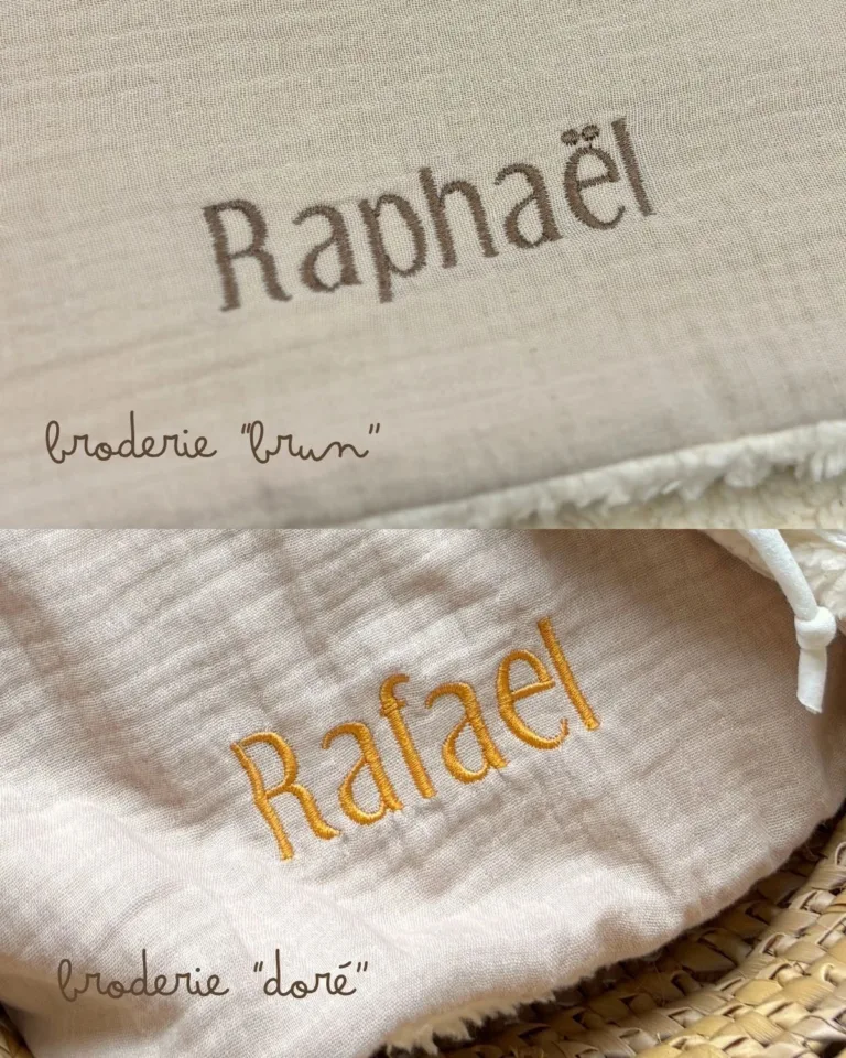 Petit Pote - Poncho bébé enfant personnalisé / Coton Bio – Taille unique / Ecru doré