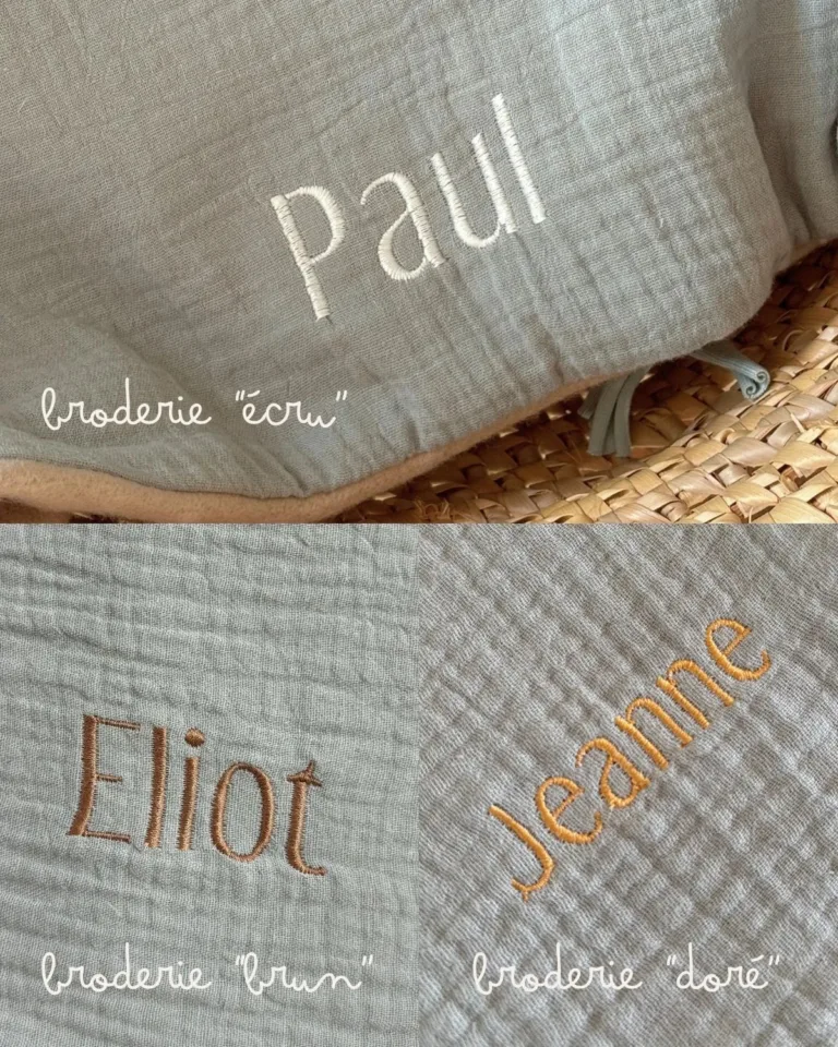 Petit Pote - Poncho bébé enfant personnalisé / Coton Bio – Taille unique / Ecru doré