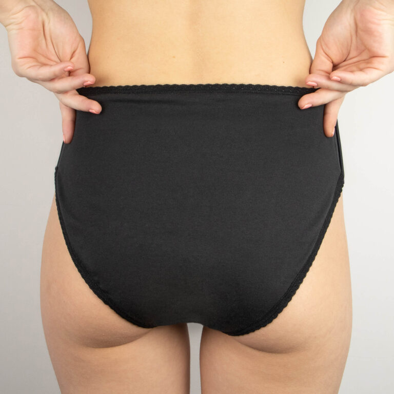 Comme Avant - Culotte menstruelle détachable en coton bio - Version 1 – 3 culottes menstruelles + 1 pochette offerte / Dentelle / Taille 3 - Flux abondant