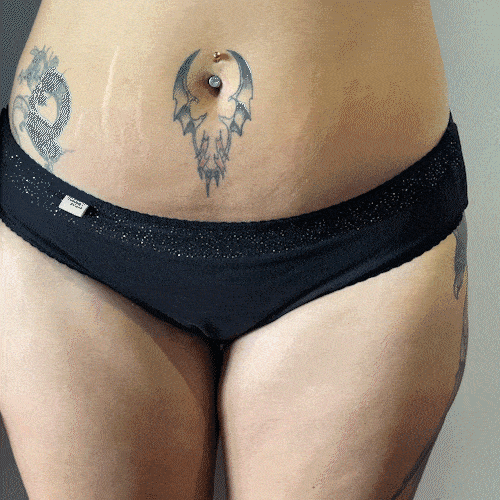 Comme Avant - Shorty menstruel absorbant en coton bio - Version 1 – 3 shorties + 1 pochette offerte / Dentelle / Taille XXL