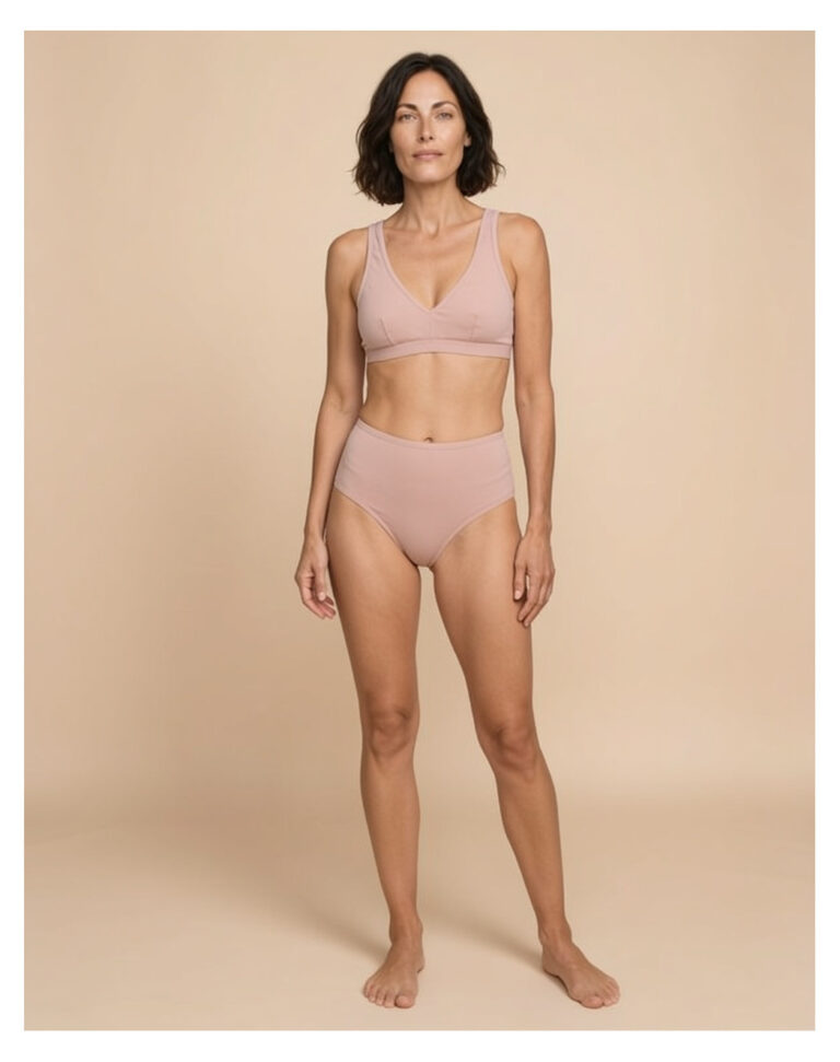 Maison Lemahieu - Culotte taille haute en Coton BIO - Rose Poudré – 2XL