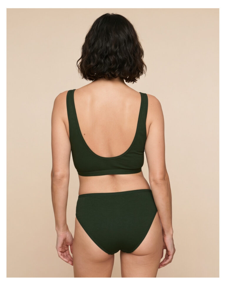 Maison Lemahieu - Culotte taille haute en Coton BIO - Vert Fôret – 2XL