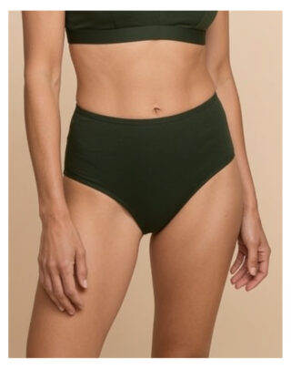 Culotte taille haute en Coton BIO – Vert Fôret par la marque Maison Lemahieu Maison Lemahieu - Culotte taille haute en Coton BIO – Vert Fôret