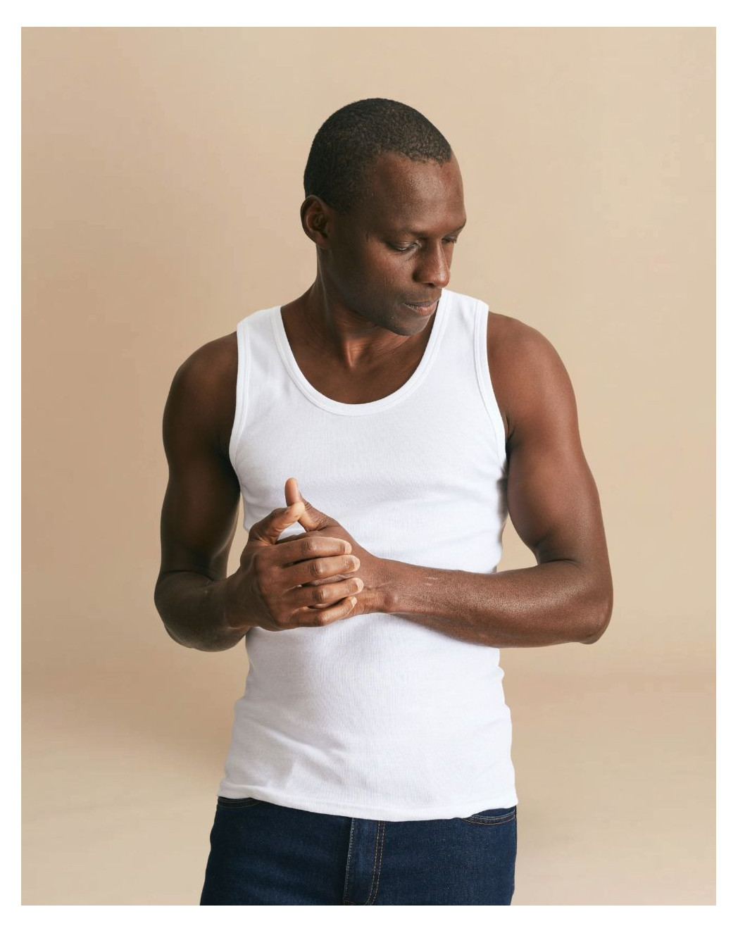 debardeur marcel en coton bio blanc Blanc