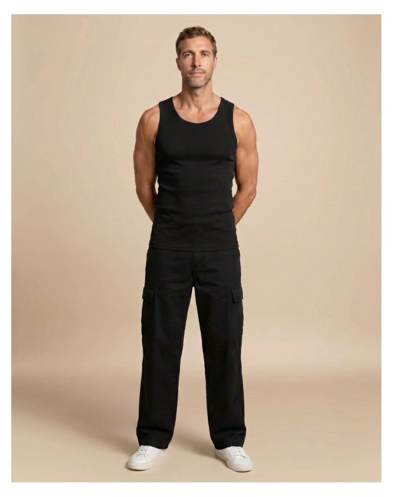 Maison Lemahieu - Débardeur Marcel en Coton BIO - Noir – 2XL