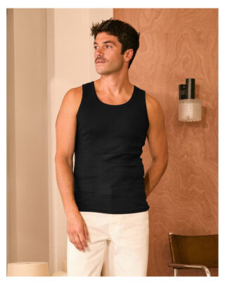 Débardeur Marcel en Coton BIO – Noir par la marque Maison Lemahieu Maison Lemahieu - Débardeur Marcel en Coton BIO – Noir