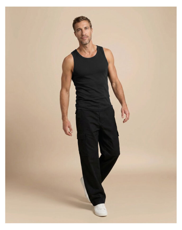 Maison Lemahieu - Débardeur Marcel en Coton BIO - Noir – 2XL