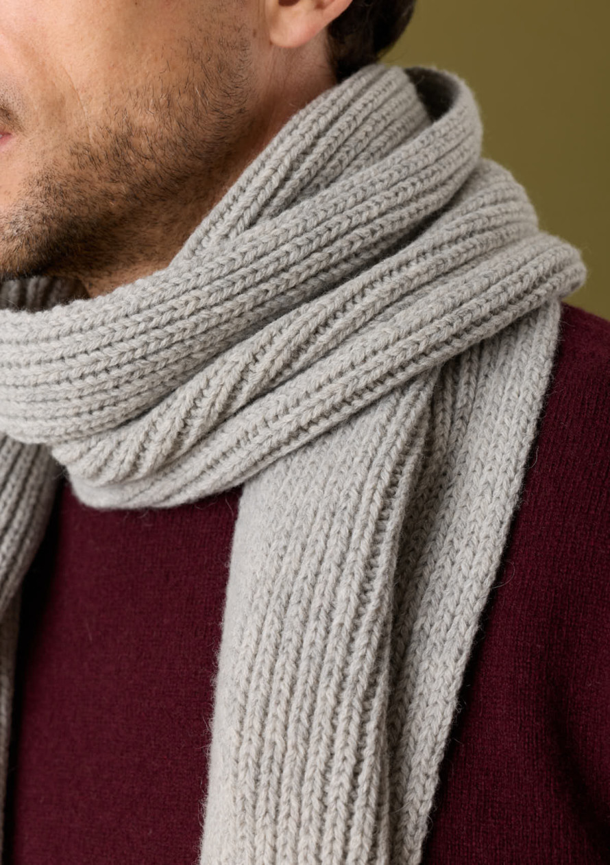echarpe chanterelle gris clair Montlimart - ECHARPE CHANTERELLE GRIS CLAIR