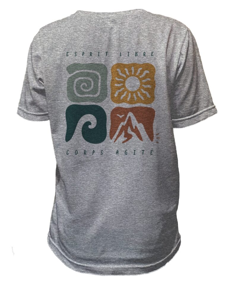 Adrenagliss - ELEMENTAIRE - TEE SHIRT ENFANT FABRIQUÉ EN FRANCE EN COTON BIO – Gris chiné