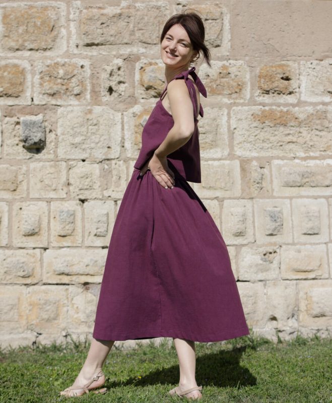 ensemble ceremonie top jupe bordeaux marque francaise eco responsable 659x800 1 April & C. - Jupe Apolline – l-xl
