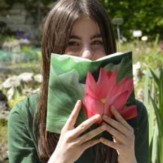 Maron Bouillie - Couvre livre Fleurs – Lotus d’Orient
