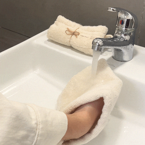Comme Avant - Gant de toilette en coton - Version 1 – Turquoise