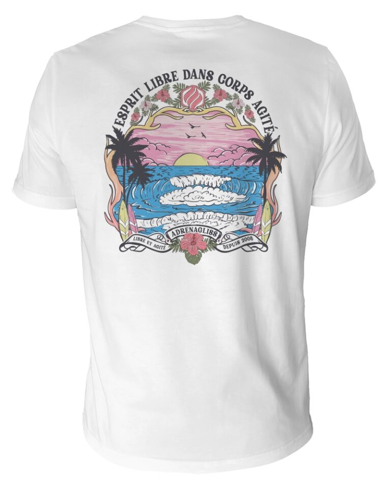 Adrenagliss - HIBISCUS - TEE SHIRT MANCHES COURTES HOMME FABRIQUÉ EN FRANCE EN COTON BIO – Gris chiné