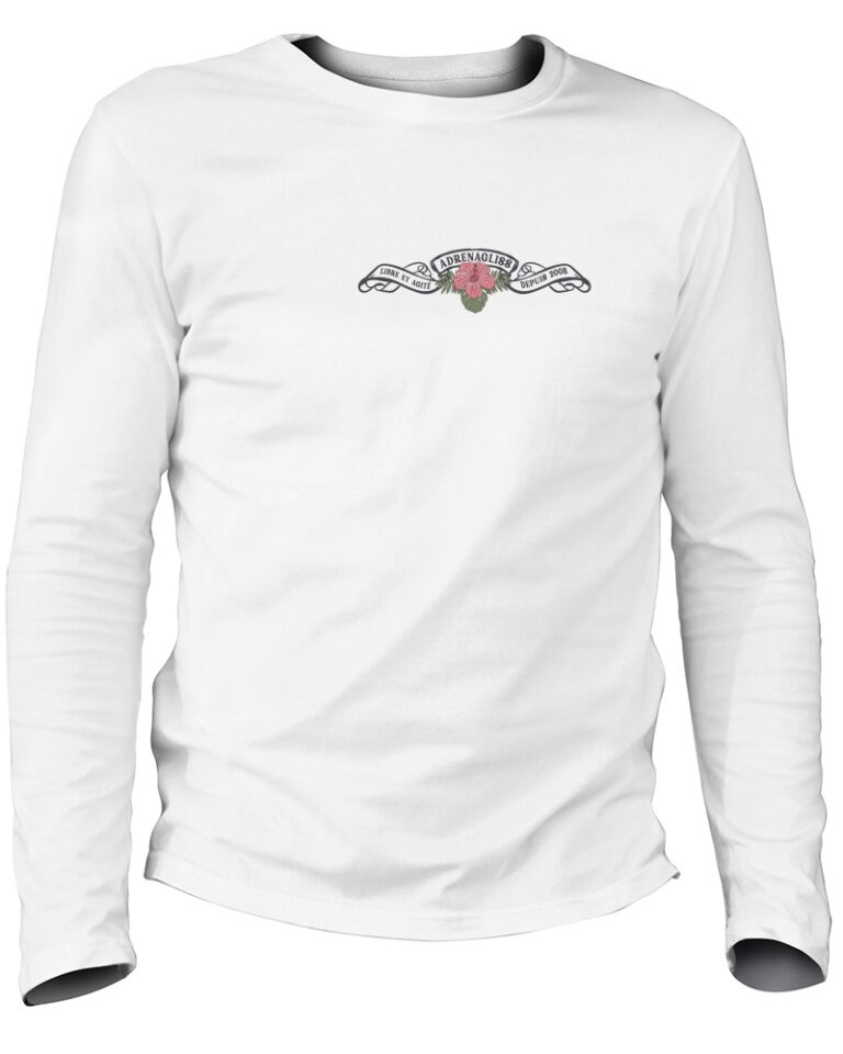 Adrenagliss - HIBISCUS - TEE SHIRT MANCHES LONGUES HOMME FABRIQUÉ EN FRANCE EN COTON BIO – Gris chiné