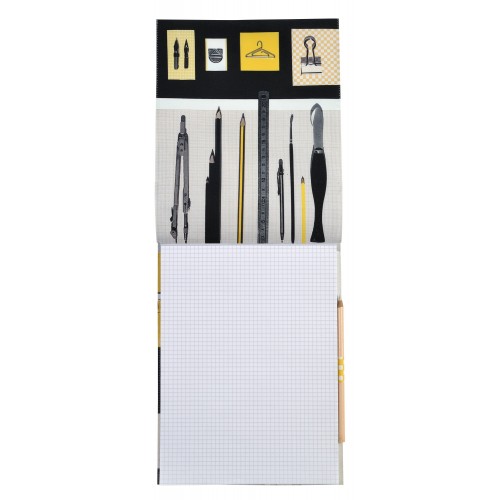 MARON BOUILLIE - Housse de Bloc note La Bricole Jaune et noir – A6