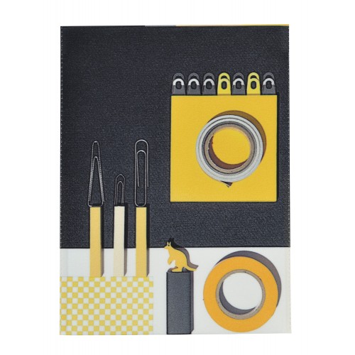 MARON BOUILLIE - Housse de Bloc note La Bricole Jaune et noir – A6