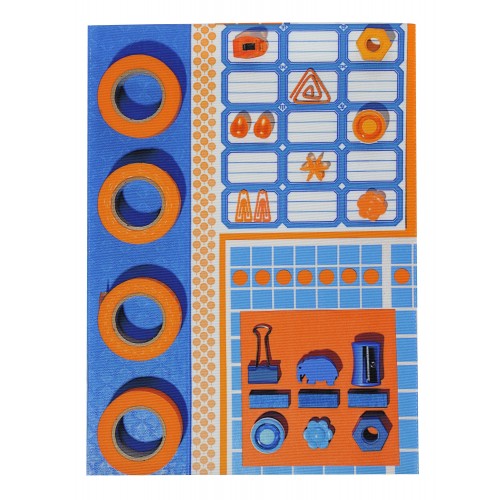 MARON BOUILLIE - Housse de Bloc note La Bricole Orange et bleu – A4