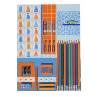 Maron Bouillie - Housse de Bloc note La Bricole Orange et bleu