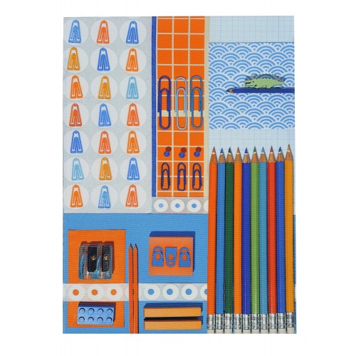 housse de bloc note la bricole orange et bleu MARON BOUILLIE - Housse de Bloc note La Bricole Orange et bleu – A4