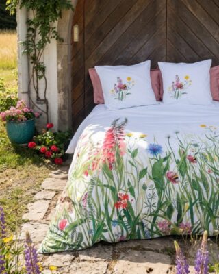 Housse de couette en Percale imprimée Sieste Vosgienne par la marque Blanc de Gérardmer Blanc de Gérardmer - Housse de couette en Percale imprimée Sieste Vosgienne