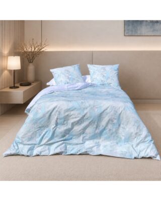 Housse de couette en Percale imprimée Fleur givrée par la marque Blanc de Gérardmer Blanc de Gérardmer - Housse de couette en Percale imprimée Fleur givrée