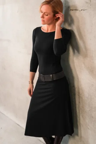 Robe midi col bateau Juliette par la marque THELMA & ROSE THELMA & ROSE - Robe midi col bateau Juliette