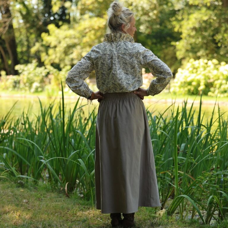 Quintessence - Jupe Tao — Velours milleraies ficelle – XXXL