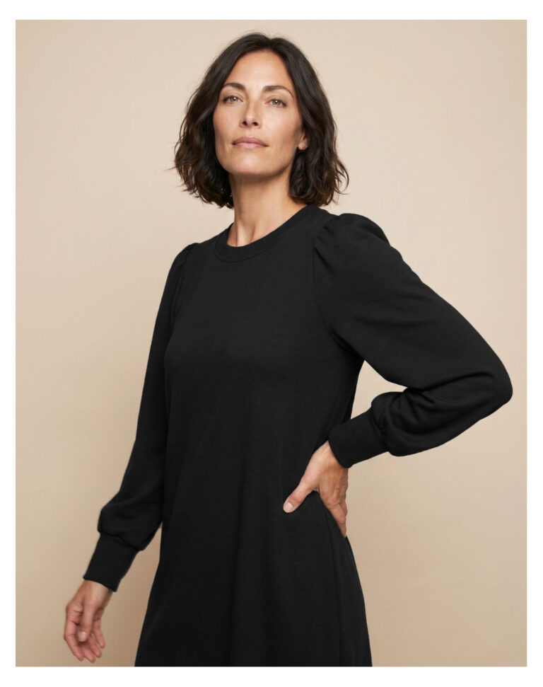Maison Lemahieu - Robe épaules froncées - Noire – 2XL