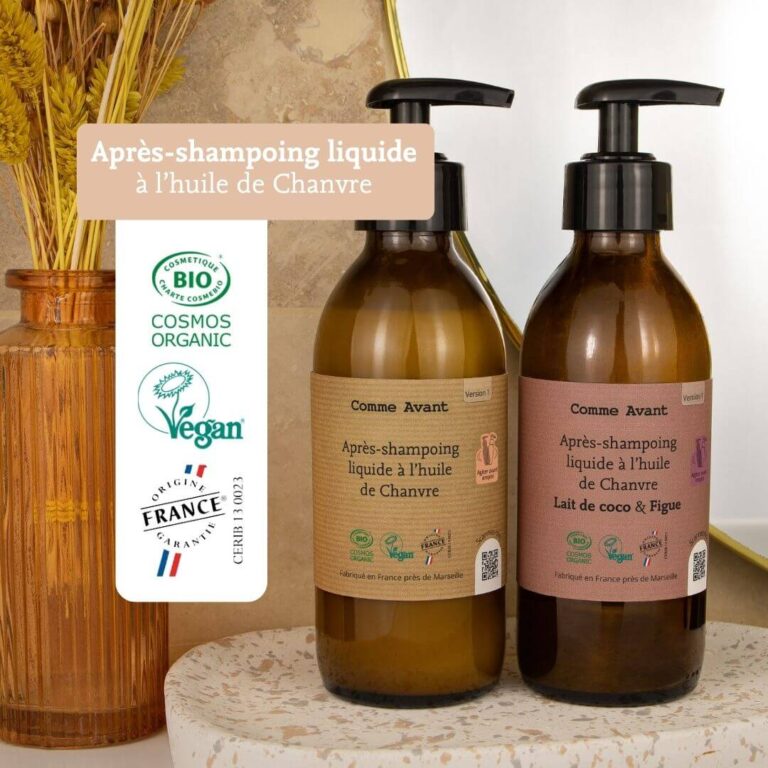 Comme Avant - Après-shampoing liquide à l'huile de chanvre - Version 1 – 1 après-shampoing - 200ml / Lait de Coco & Figue