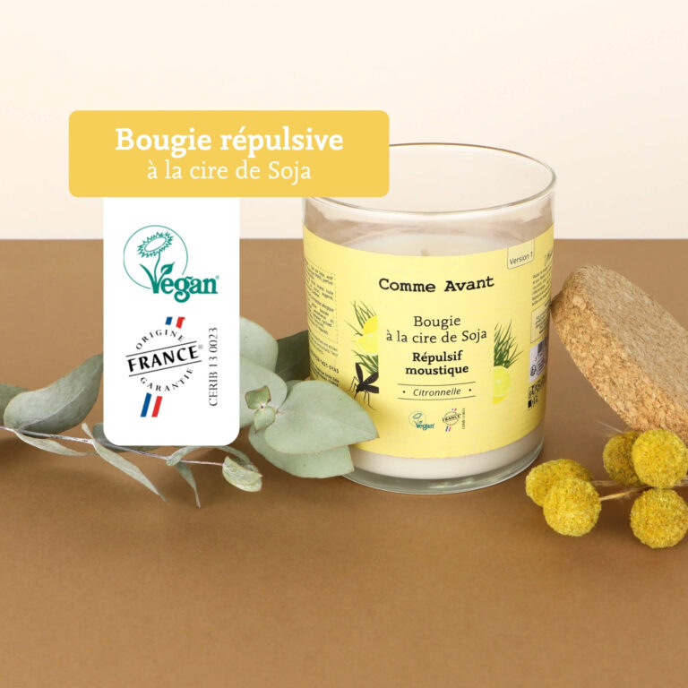 Comme Avant - Bougie répulsive anti-moustique à la cire de soja - Version 1 – 1 bougie répulsive